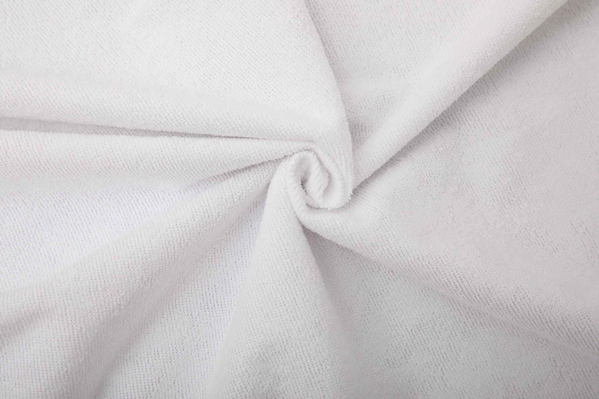 White fabric with a loop texture